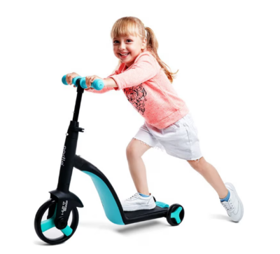 Tricicleta, 3 In 1, Pentru Copii, AT Performance, Cadru Otel, Ghidon Reglabil, Pedale Detasabile, Compartiment Depozitare, Sarcina maxima 25Kg, Negru/Albastru - Triciclete - atMag.ro