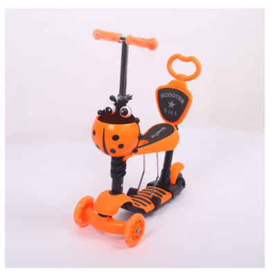 Tricicleta, 5 In 1 Sezut Cu Spatar, Reglabila, Pentru Copii, At Performance, Cu Maner Ajustabil 5 Trepte, 3 Roti Led. - Triciclete - atMag.ro