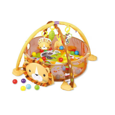 Centru de activitati multifunctional interactiv pentru copii si bebelusi, At Performance, 3 in 1 tip tarc, cu Bile moi multicolore si Jucarii interactive, tip Leu, 0 luni + - Centre de activitati bebelusi - atMag.ro