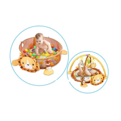 Centru de activitati multifunctional interactiv pentru copii si bebelusi, At Performance, 3 in 1 tip tarc, cu Bile moi multicolore si Jucarii interactive, tip Leu, 0 luni + - Centre de activitati bebelusi - atMag.ro