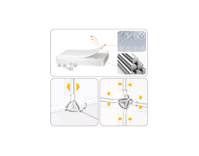 Dulap modular pentru copii, AT PERFORMANCE®, 8 rafturi, durabil, 76X37X147 cm, albastru, castel, print - Mobilier camera copii - atMag.ro