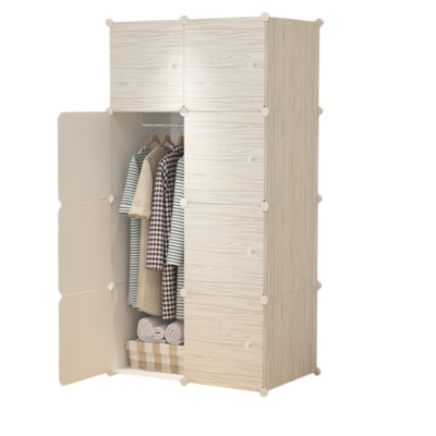 Dulap modular pentru copii, AT PERFORMANCE®, 8 rafturi, durabil, 76X37X147 cm, roz, crem simplu - Mobilier camera copii - atMag.ro