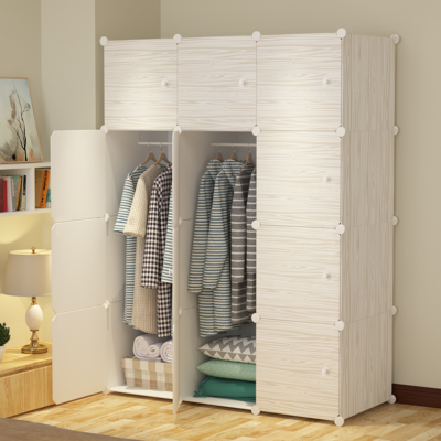 Dulap modular pentru copii, AT PERFORMANCE®, 12 rafturi, durabil, 110X37X147 cm, crem simplu - Mobilier camera copii - atMag.ro