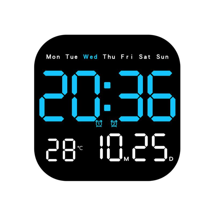 Ceas de perete digital cu telecomandă, AT PERFORMANCE®, data cronometrare, numărătoare inversă, conectare, utilizare ceas de masă, 2 alarme, ceas deşteptător cu LED DST cu reglare automată, albastru - Ceasuri decorative - atMag.ro Ceas de perete digital cu telecomandă, AT PERFORMANCE®, data cronometrare, numărătoare inversă, conectare, utilizare ceas de masă, 2 alarme, ceas deşteptător cu LED DST cu reglare automată, albastru - Ceasuri decorative - atMag.ro