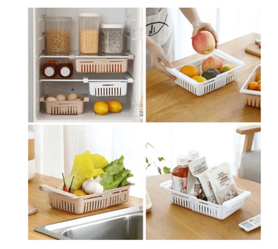 Organizator frigider, At Perfomance, sertar, extensibil, Alb - Organizare si depozitare - atMag.ro