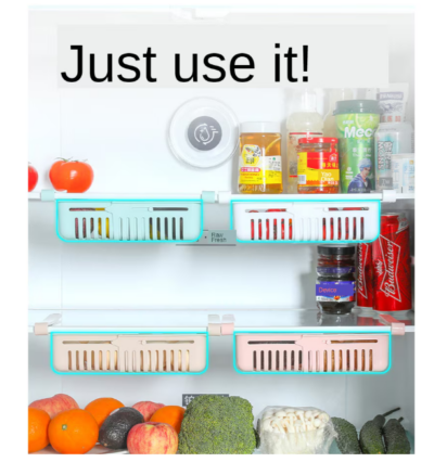 Organizator frigider, At Perfomance, sertar, extensibil, Albastru - Organizare si depozitare - atMag.ro