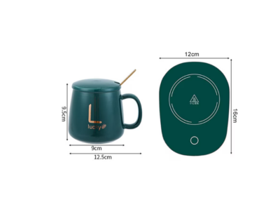Set cana din ceramica cu plita-incarcator wireless priza,AT PERFORMANCE, 220v, lingurita, termostatica, 400ml, verde pin - Accesorii si piese aparate cafea - atMag.ro
