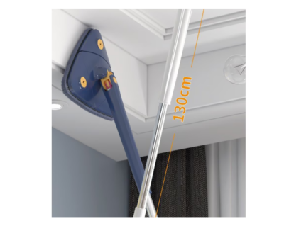 Mop triunghi pentru podea, sau tavan, rotativ 360 grade, lungime ajustibila, simplu de curatat, albastru +set 5 bucati lavete, AT PERFORMANCE®, 25x25cm, Multicolor - Bureti vase si lavete - atMag.ro