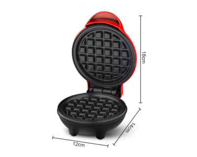 Aparat pentru preparat mini waffe/gofre, AT PERFORMANCE®, 350W, Placi antiaderente, Indicator luminos, Rosu - Aparate de gatit & desert - atMag.ro