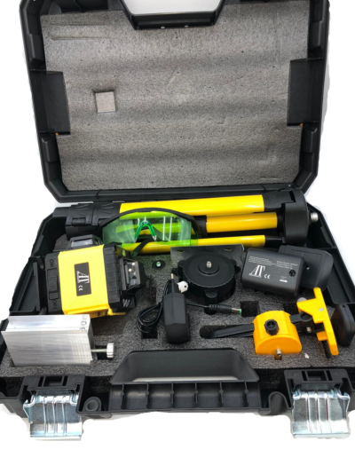 Nivela laser 4D cu 16 linii, AT PERFORMANCE®, 360°, Platforma de ridicare, cu autonivelare, Telecomanda, Lumina verde, Trepied 150 cm, Negru/GALBEN. - Casa, Gradina & Bricolaj - atMag.ro