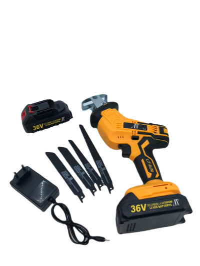 Fierastrau sabie, AT PERFORMANCE®, 3000 RPM DE 36V, 2 Baterii, 4 Panze, led iluminare, ABS/Metal. - Scule electrice si Unelte - atMag.ro