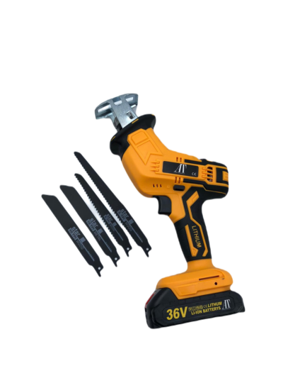 Fierastrau sabie, AT PERFORMANCE®, 3000 RPM DE 36V, 2 Baterii, 4 Panze, led iluminare, ABS/Metal. - Scule electrice si Unelte - atMag.ro