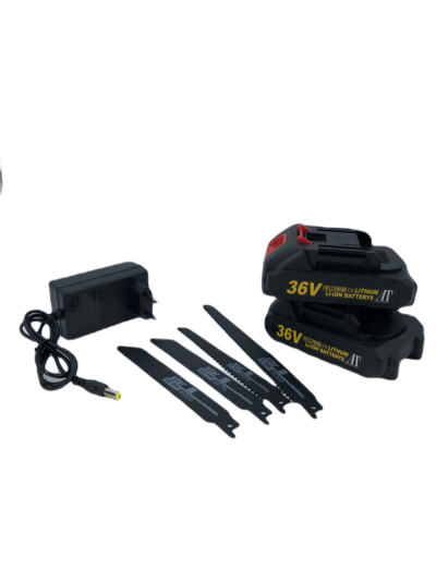 Fierastrau sabie, AT PERFORMANCE®, 3000 RPM DE 36V, 2 Baterii, 4 Panze, led iluminare, ABS/Metal. - Scule electrice si Unelte - atMag.ro