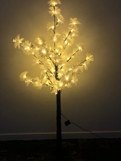 Copac cu Flori decorativ Alb, LED, 150 cm, lumina calda, craciun, gradina, casa - Casa, Gradina & Bricolaj - atMag.ro