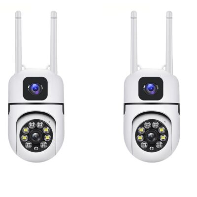 Set 2x Camera Supraveghere video, AT PERFORMANCE®, conexiune 4G, 4MP 1080P HD, intelligent tracking, PTZ, WIFI, Lan, Rotire, Alarma miscare, Interior – Exterior, Pentru Camera Video de Supraveghere si Auto, Telefon, Aparat Foto, HUB, Console, ALB. - BlackFriday - atMag.ro