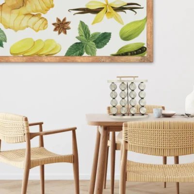 Set 16 recipiente condimente AT PERFORMANCE®, din sticla, cu suport din MDF, 29 x 28 x 12 cm. - Bucatarie si Servire - atMag.ro