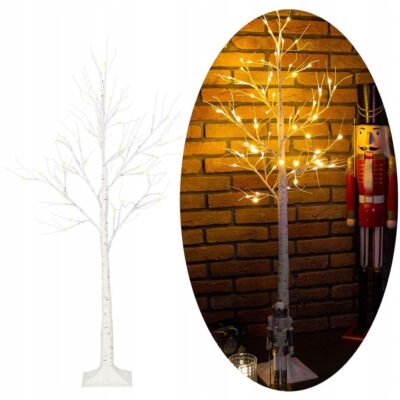 Pom decorativ luminat pentru Craciun, pentru interior/exterior, inaltime 180cm, 96 leduri cu lumina alb cald - Casa, Gradina & Bricolaj - atMag.ro