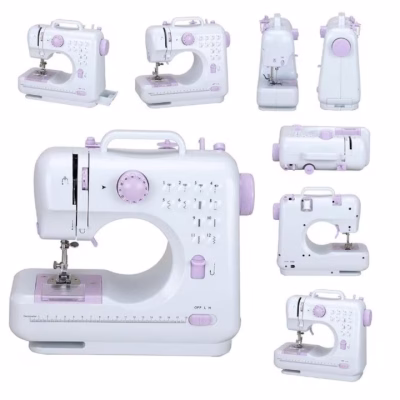 Masina de cusut, AT PERFORMANCE®, 12 tipuri de cusaturi, 2 viteze, Pedala, Iluminare LED, Alb/Roz - Aspiratoare, fiare de calcat & masini de cusut - atMag.ro