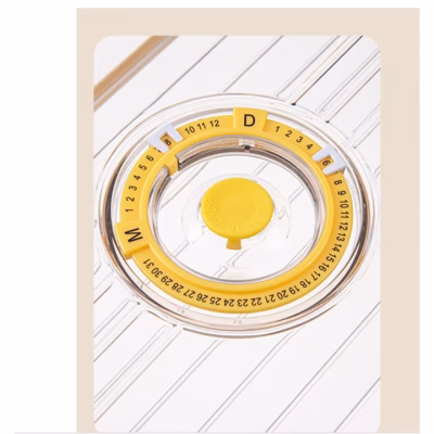 Cutie de depozitare, AT PERFORMANCE®, pentru frigider cu timer manual, transparenta si usor de curatat, premium, 15.3 X 22.5 X 32.5, culoare galben. - Bucatarie si Servire - atMag.ro