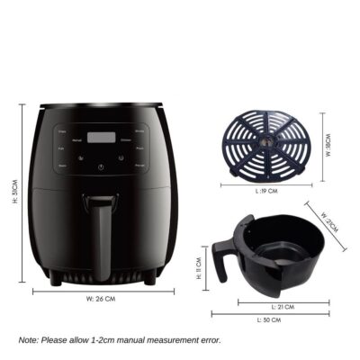 Pachet Promotional Friteuza fara Ulei cu aer cald, AT PERFORMANCE®, 2400 W, Functie de Coacere, 6l Air Fryer + 3 forme cadou ! - Accesorii friteuze - atMag.ro