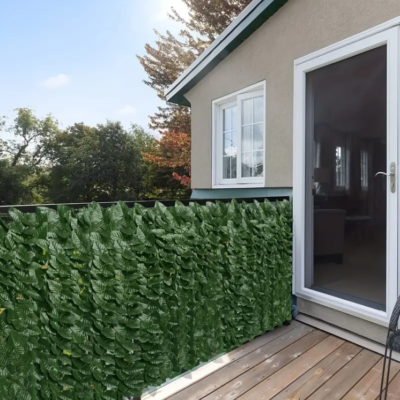 Gard viu decorativ frunze artificiale AT PERFORMANCE®, 3m x 1m lungime, verde - garduri si accesorii - atMag.ro