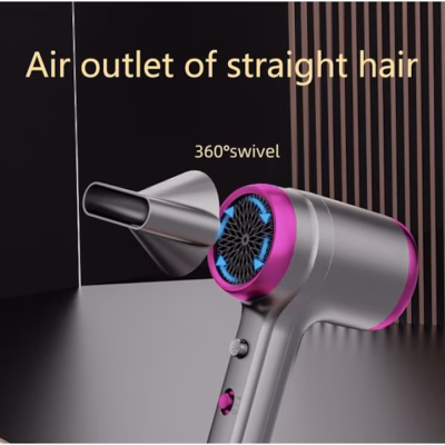 Uscator de par Original At Performance, cu Led, 2 trepte de Viteza, 2 Capete, Ioni Negativi, Aer rece/ cald, 1250 W, Gri/Fucsia - Aparate & Accesorii ingrijire personala - atMag.ro