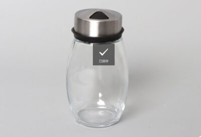 Set de 6 Recipiente pentru Condimente AT PERFORMANCE®, Suport din Plastic, Rotativ, Recipiente din Sticla, Negru/Transparent. - Rasnite si dozatoare condimente - atMag.ro