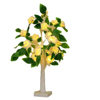 Pom decorativ luminat cu trandafiri, AT PERFORMANCE®, inaltime 57cm, leduri cu lumina calda - Decoratiuni - atMag.ro