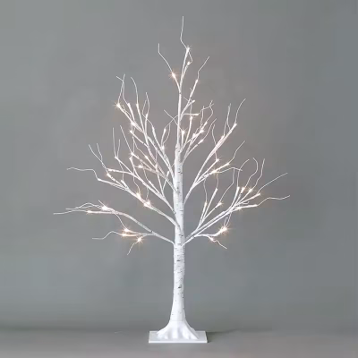 Pom de Craciun AT PERFORMANCE®, 60cm, cu Lumini LED calde, Flexibil, Functie Timer, Alimentare cu Baterii - Decoratiuni - atMag.ro