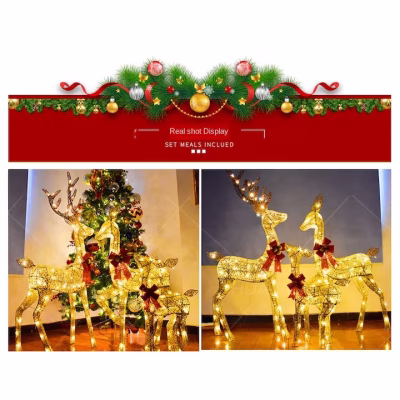 Decoratiune de Craciun, At Performance, Set Reni Potrivit pentru utilizare in interior si exterior - Casa, Gradina & Bricolaj - atMag.ro