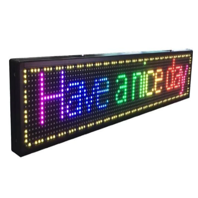 Reclama Luminoasa 100 x 40 cm, LED RGB, Vizualizare 120°, Temperatura, Carcasa Neagra, afisaj mesaj programabil, exterior - Reclame luminoase - atMag.ro Reclama Luminoasa 100 x 40 cm, LED RGB, Vizualizare 120°, Temperatura, Carcasa Neagra, afisaj mesaj programabil, exterior - Reclame luminoase - atMag.ro