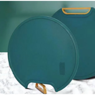 Tocator verde din plastic polietilenic, rotund, 35 diametru, cu picior / suport agatat - Tocatoare de bucatarie - atMag.ro