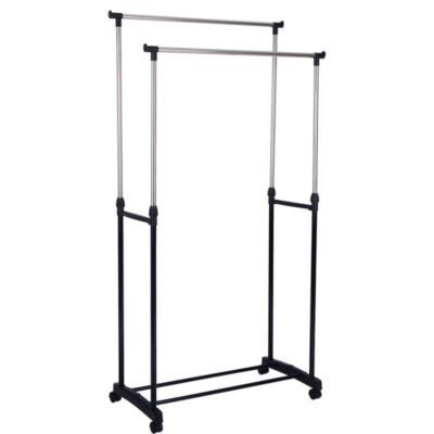 Suport Mobil Dublu, pentru Haine, At Performance, Umerase si Incaltaminte, Inaltime Reglabila - Cuiere - atMag.ro