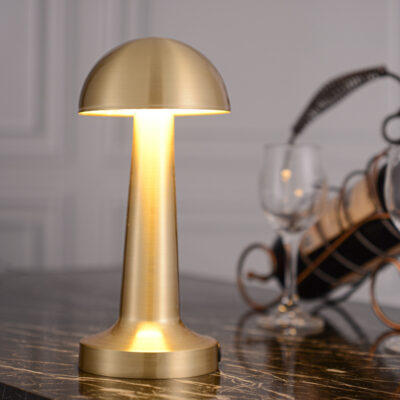 Lampa de birou, At Performance, portabila ciupercuta, 22 cm, Gold - Veioze si lampi - atMag.ro