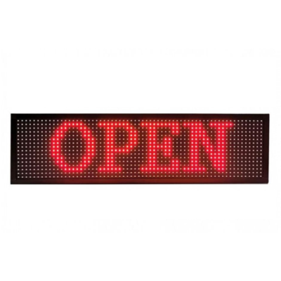 Reclama Luminoasa 300 x 40 cm, LED rosu, Vizualizare 120°, Wi-Fi, Temperatura, Negru, afisaj mesaj programabil, exterior - Reclame luminoase - atMag.ro