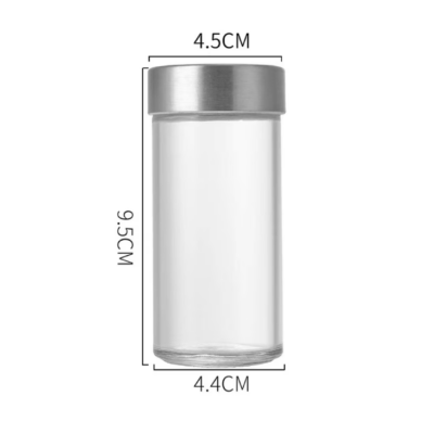 Set 12 Borcane de sticla pentru condimente, AT PERFORMANCE®, cu etichete, palnie, perie de curatare, marker - Rasnite si dozatoare condimente - atMag.ro