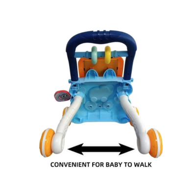 Antemergator Multifunctional 2 in 1, AT PERFORMANCE®, cu Activitati Interactive, Tabla Detasabila de Desenat, Sortator cu Forme, Panou Interactiv, Roti Antiderapante, Blue Breeze - Carucioare si sisteme transport bebe - atMag.ro