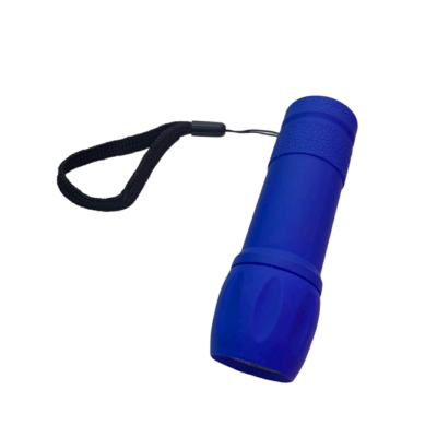 Lanterna cu led, buton, snur agatare, 9 x 3 cm, baterii, Albastru - Lanterne - atMag.ro