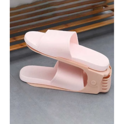 Set 6x organizator suport pantofi At Performance, Reglabil, dublarea spatiului depozitare, Roz - Organizatoare imbracaminte si incaltaminte - atMag.ro