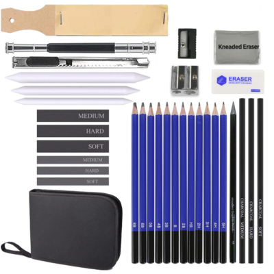 Set de desen, AT PERFORMANCE, Creioane H&B Sketch, Carbune, Grafit, Accesorii, penar practic - Altele - atMag.ro