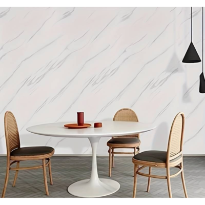 Rola tapet modern, imitatie de marmura At Performance rezistent, la apa, compact, autoadeziv, 60cmx 300 m, alb - Tapet - atMag.ro