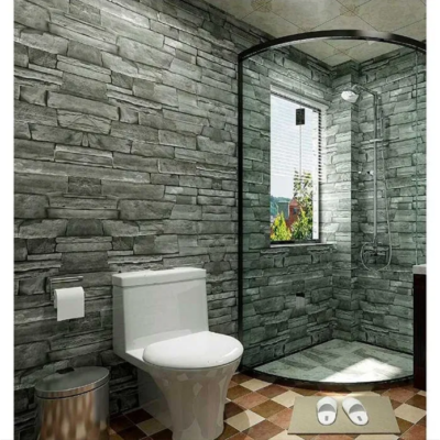 Set x5 Role Tapet 3D, autoadeziv/autocolant, AT PERFORMANCE®, spuma moale, design modern, pentru interior, usor de curatat, rezistent la apa, 68cmx2.8m, model Caramida gri - Tapet - atMag.ro