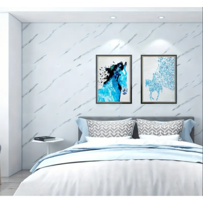 Set 50x Tapet Marmura, AT PERFORMANCE®, suprafata acoperire 9 mp, autoadeziv, waterproof, usor de montat, design modern, 30x60 cm, alb - Tapet - atMag.ro