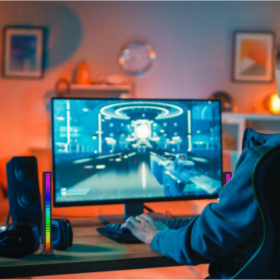 Lampa ambientala, RGB, in ritm sonor, 18cm, 4 intensitati, 32 leduri - Veioze si lampi - atMag.ro