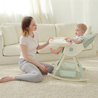 Scaun de Masa Bebelusi si Copii, Pliabil, 7 in 1, At Performance, Multifuntional,, Tavita Detasabila, Piele, Roti Detasabile, Mod Balansoar, Centura in 5 Puncte, Ajustabil pe Inaltime, Rezistent la Murdarie, Cos de Depozitare, Spatar ajustabil - Scaune de masa bebe - atMag.ro