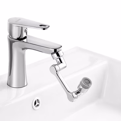 Extensor pentru robinet, At Performance, universal, Rotativ 1080°, Pivotant In Orice Directiei, Argintiu - Accesorii baterii sanitare - atMag.ro