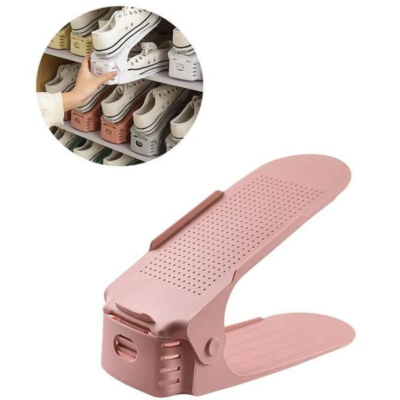 Set 6x organizator suport pantofi At Performance, Reglabil, dublarea spatiului depozitare, Roz - Organizatoare imbracaminte si incaltaminte - atMag.ro