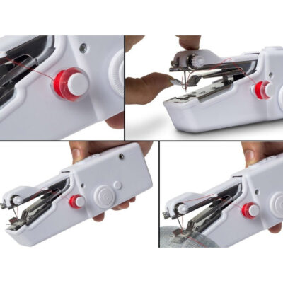 Mini masina de cusut portabila, AT PERFORMANCE, pe baterii, Alba - Aspiratoare, fiare de calcat & masini de cusut - atMag.ro