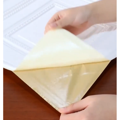 Set 10x Tapet Caramida 3D, AT PERFORMANCE®, autoadeziv, waterproof, usor de montat, design modern, 70x70X0.5 cm, alb, Alb patrat - Tapet - atMag.ro