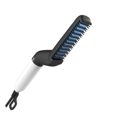 Perie electrica 2in1, AT PERFORMANCE, multifunctionala de indreptat parul si barba, incalzire rapida, 10W, usor de utilizat, maner simplu si ergonomic, alb/negru - Aparate & Accesorii ingrijire personala - atMag.ro